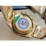 Rolex Daytona series, black dial, gold bezel, gold case, 40mm, gold Oyster bracelet.