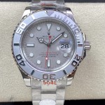 Rolex Yacht-Master series, silver dial, silver bezel, silver case, 40mm, silver Oyster bracelet.