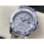 Rolex Yacht-Master series, silver dial, silver bezel, silver case, 40mm, silver Oyster bracelet.