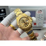 Rolex Yacht-Master series, gold dial, gold bezel, gold case, 44mm, gold Oyster bracelet.