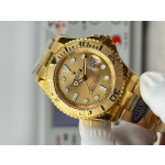 Rolex Yacht-Master series, gold dial, gold bezel, gold case, 44mm, gold Oyster bracelet.
