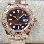 Rolex Yacht-Master series, brown dial, rose gold bezel, rose gold case, 40mm, rose gold Oyster bracelet.