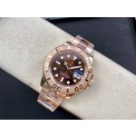 Rolex Yacht-Master series, brown dial, rose gold bezel, rose gold case, 40mm, rose gold Oyster bracelet.