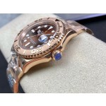 Rolex Yacht-Master series, brown dial, rose gold bezel, rose gold case, 40mm, rose gold Oyster bracelet.