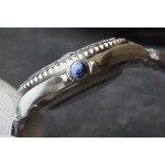Rolex Yacht-Master series, purple dial, silver bezel, silver case, 40mm, silver Oyster bracelet.