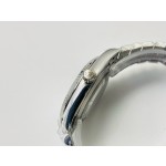 Datejust series men's and women's watches, blue dial, silver bezel, 36 and 41mm sizes, silver five-link bracelet.