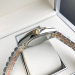 Datejust series men's watch, dark gray dial, gold bezel, 41mm, two-tone five-link bracelet.