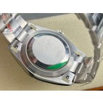 Datejust series men's watch, black dial, silver bezel, 41mm, silver Oyster bracelet
