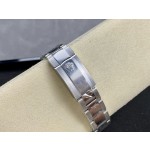 Datejust series men's watch, black dial, silver bezel, 41mm, silver Oyster bracelet