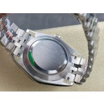 Datejust series men's watch, blue dial, silver bezel, 41mm, silver five-link bracelet.