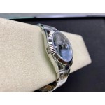 Datejust series men's watch, dark gray dial, silver bezel, 41mm, silver Oyster bracelet.
