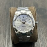 Datejust series men's and women's watches, silver dial, silver bezel, 36mm and 41mm sizes, silver Oyster bracelet.