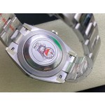 Datejust series men's watch, blue dial, silver bezel, 41mm, silver Oyster bracelet.