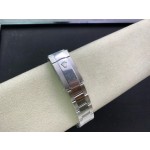 Datejust series men's watch, blue dial, silver bezel, 41mm, silver Oyster bracelet.