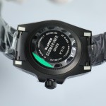 Greenwich series, carbon black dial, black and blue ceramic bezel, 40mm, black Oyster bracelet.