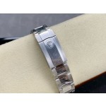 Log series men's watch, wave pattern green dial, silver bezel, 41mm, silver Oyster bracelet.