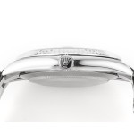Datejust series men's watch, white dial, silver bezel, 41mm, silver Oyster bracelet.