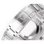 Datejust series men's watch, white dial, silver bezel, 41mm, silver Oyster bracelet.