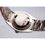 Datejust series men's watch, silver dial, gold bezel, 41mm, two-tone Oyster bracelet.