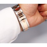 Datejust series men's watch, rose gold dial, rose gold bezel, 41mm, two-tone Oyster bracelet.