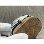 Datejust series men's watch, dark gray dial, silver bezel, 41mm, silver five-link bracelet.