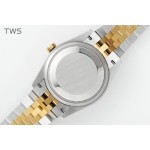 Datejust series women's watch, green dial, diamond-set bezel, 36mm, two-tone five-link bracelet.