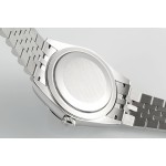 Navigator series men's watch, white dial, silver bezel, 42mm, silver five-link bracelet.