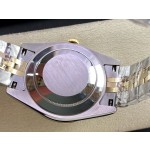 Navigator series men's watch, white dial, gold bezel, 42mm, two-tone five-link bracelet.
