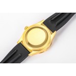 Navigator series men's watch, gold dial, gold bezel, 42mm, rubber strap.