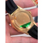 Navigator series men's watch, white dial, rose gold bezel, 42mm, rubber strap.