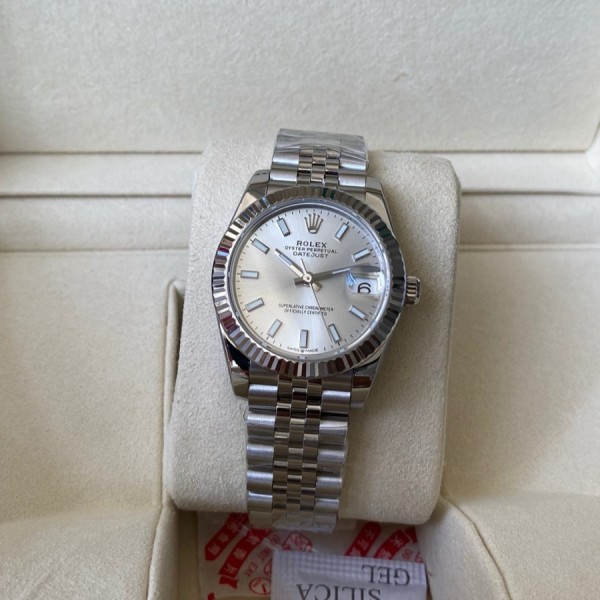 Datejust series, 31mm silver dial, silver strap