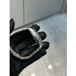 Sunday date display series men's watch, ice blue dial, silver bezel, 40mm, silver President-style bracelet.