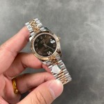 Datejust series, brown dial, 31mm, rose gold two-tone strap