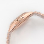 Sunday date display series men's watch, chocolate dial, rose gold bezel, 40mm, rose gold President-style bracelet.