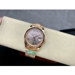 Sunday date display series men's watch, champagne dial, rose gold bezel, 40mm, rose gold President-style bracelet.