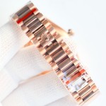 Sunday calendar series men's watch, silver-gray dial, rose gold bezel, 40mm, rose gold President-style bracelet.