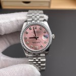 Datejust series pink diamond dial 31mm silver strap