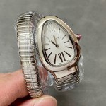 Bulgari Serpentl series, white dial, silver