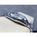 Sunday Calendar Series Men's and Women's Watches, Mother-of-pearl Dial, Silver Bezel, 36mm and 40mm sizes, Silver President-style Bracelet
