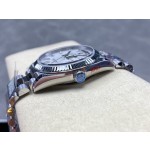 Sunday Calendar Series Men's and Women's Watches, Mother-of-pearl Dial, Silver Bezel, 36mm and 40mm sizes, Silver President-style Bracelet