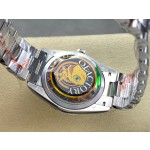 Sunday Calendar Series Men's and Women's Watches, Mother-of-pearl Dial, Silver Bezel, 36mm and 40mm sizes, Silver President-style Bracelet