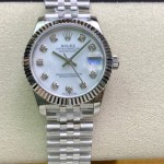 Datejust series, 31mm mother-of-pearl dial, silver strap