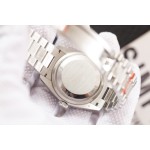 Sunday Calendar series women's watch, full diamond dial, diamond-set bezel, 36mm, with diamond-set silver President-style bracelet.
