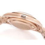 Sunday date display series men's watch, chocolate dial, rose gold bezel, 40mm, rose gold President-style bracelet.