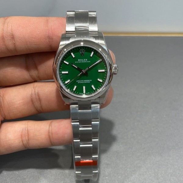 Datejust series, green dial, 31mm, silver strap