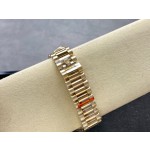 Sunday Calendar series men's and women's watches, black dial, gold bezel, 36mm and 40mm sizes, gold President-style bracelet.