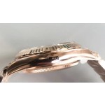 Sunday date display series women's watch, mother-of-pearl dial, rose gold bezel, 36mm, rose gold President-style bracelet.