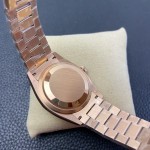 Sunday calendar series women's watch, rose gold dial, rose gold bezel, 36mm, rose gold President-style bracelet.