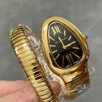 Bulgari Serpenti series, black dial, gold snake bezel