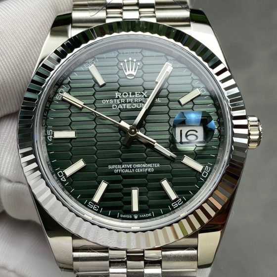 Datejust series green dial 41 mm silver strap